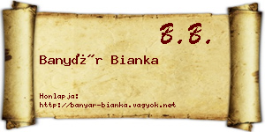 Banyár Bianka névjegykártya